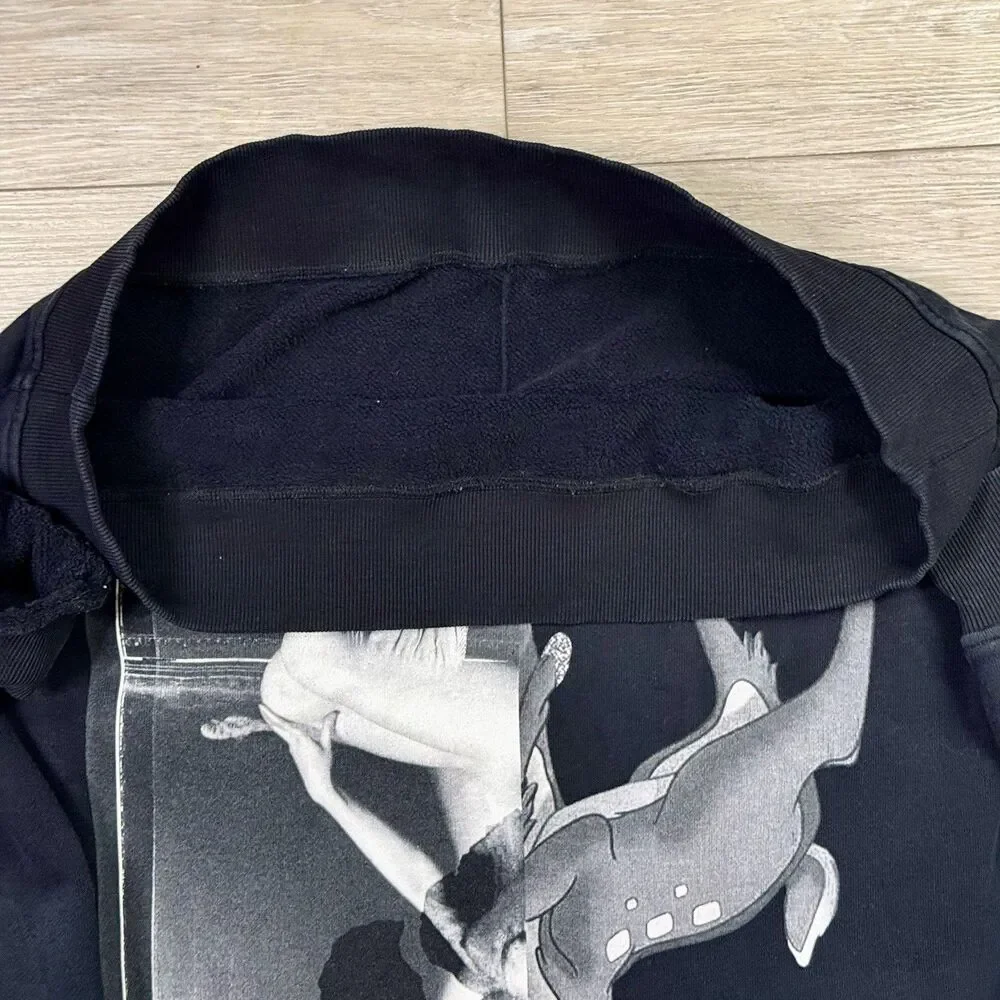 GIVENCHY DISNEY Monochrome Bambi Limited Edition Urban Chic Lux Black Sweatshirt - Picture 5 of 13